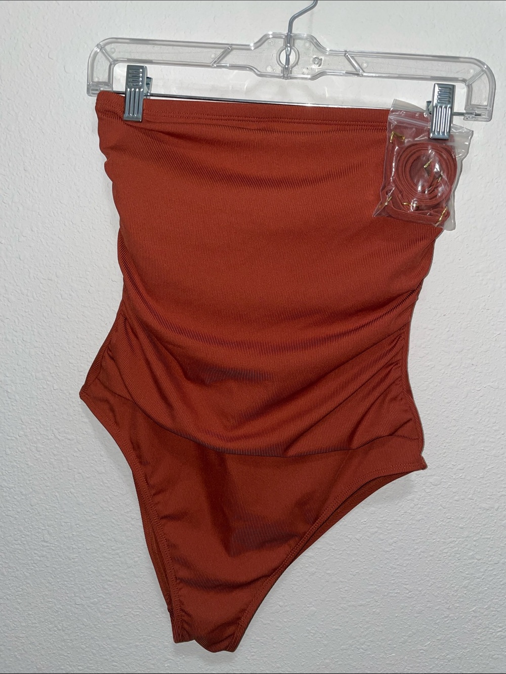 Shade and Shore One Piece Ribbed Strapless Bathing Suit